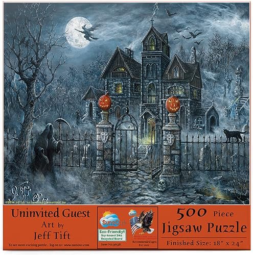 Rompecabeza SunsOut de Halloween de 500 piezas calabaza de Halloween truco o trato