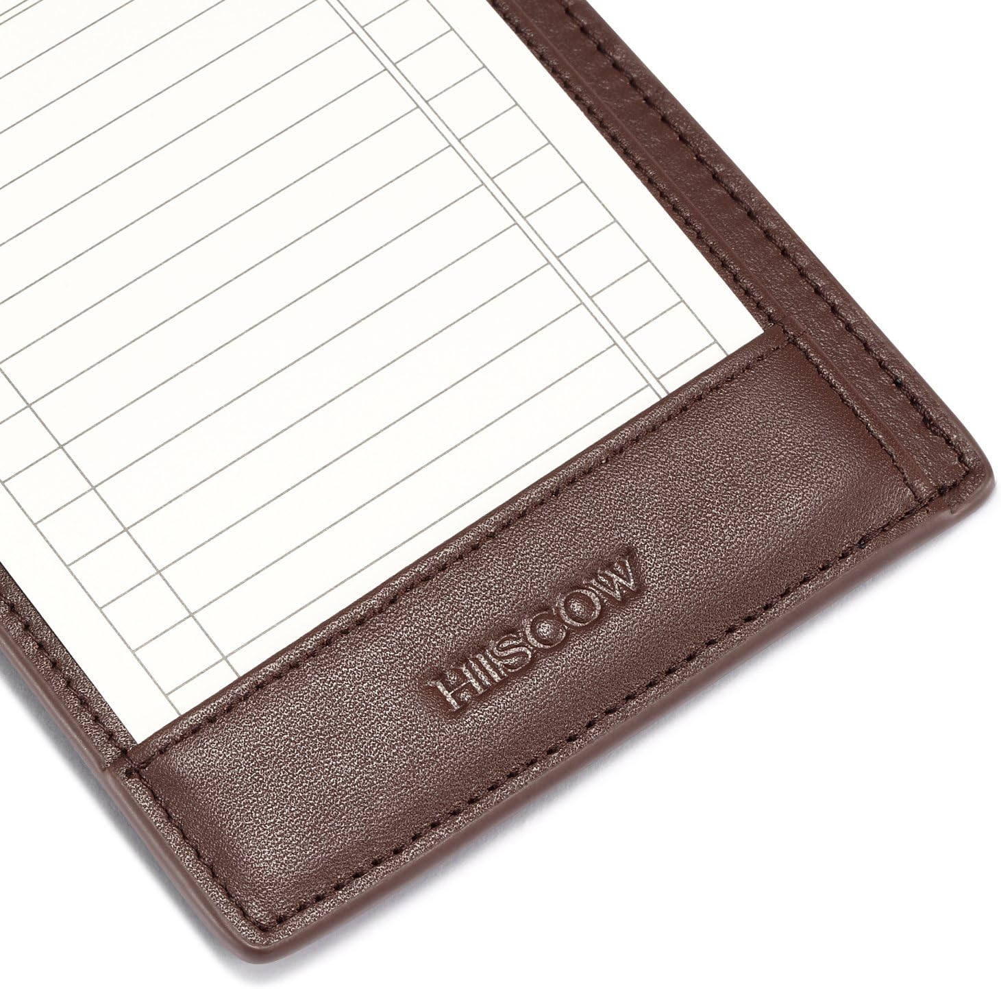 HISCOW Italian Leather To Do List Notepad & Pocket Notebook - 3x5 Memo Pad with Secure Pen Holder, Refillable Note Jotter Organizer for Work & Travel, Brown