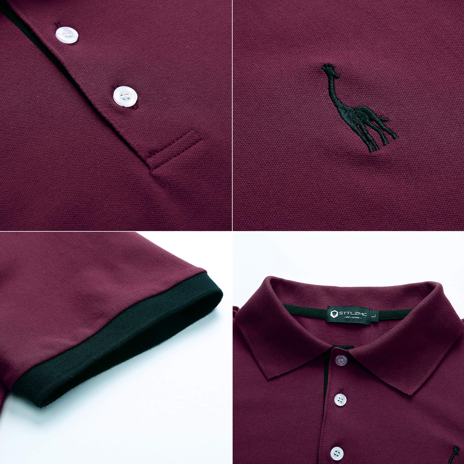 STTLZMC Polo Uomo Manica Corta Basic Tennis T-Shirt Casual Gentiluomo Poloshirt Cotone