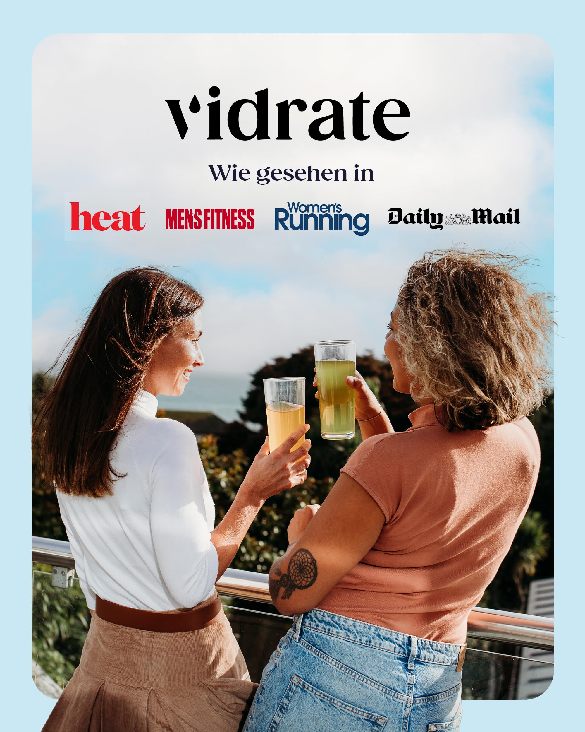 Vidrate Aromatisiertes Elektrolyt-Pulver ohne Zucker - Nährstoffreiches Elektrolytgetränk mit Vitaminen & natürlichen Inhaltsstoffen für Erwachsene - 30er-Sortimentpackung Hydrations-Pulver-Sachets