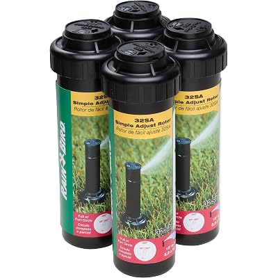 Rain Bird 32SA/4PKS Simple Adjust 32SA Gear Drive Rotor, Adjustable 40° - 360° Pattern, 19' - 32' Spray Distance, 4-Pack