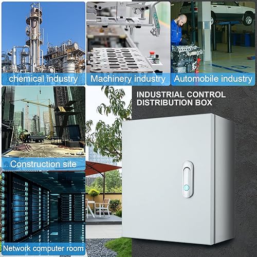 Miniatura 5 de Caja de conexiones eléctricas de acero, Caja de caja eléctrica para interiores y exteriores, Caja de metal resistente al agua y al polvo, Montada en