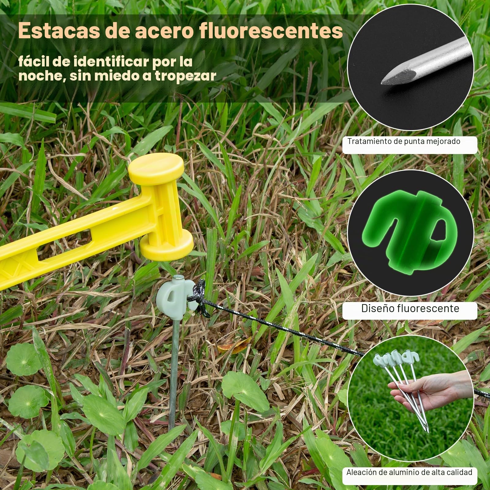 WADEO Lona para Tienda de Campaña 3,6 x 4,8 m, Lona para Camping con Postes + Estacas + Cuerdas tensoras, Impermeable, Ultraligera y Anti-UV, Ideal para Acampar Senderismo Picnic al Aire Libre - Gris