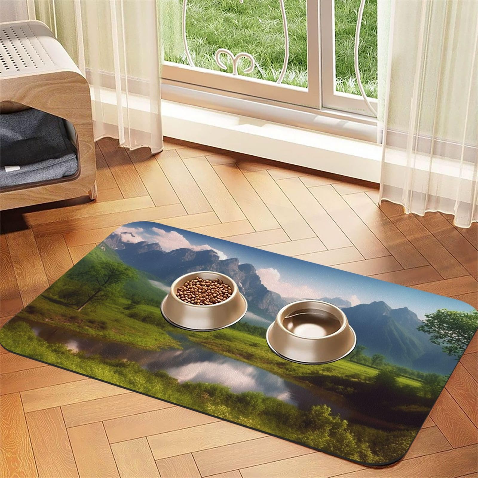 Tapis de nourriture pour chat 40 x 60 cm idéal pour protéger le sol de la cuisine