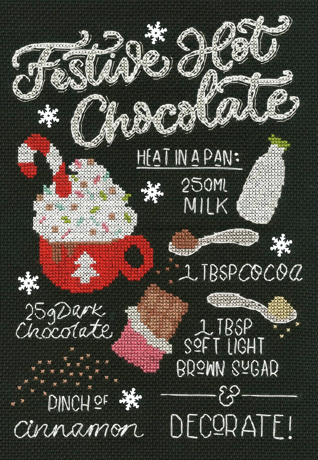 Bothy Threads Counted Cross Stitch Kit - Festive Hot Chocolate
