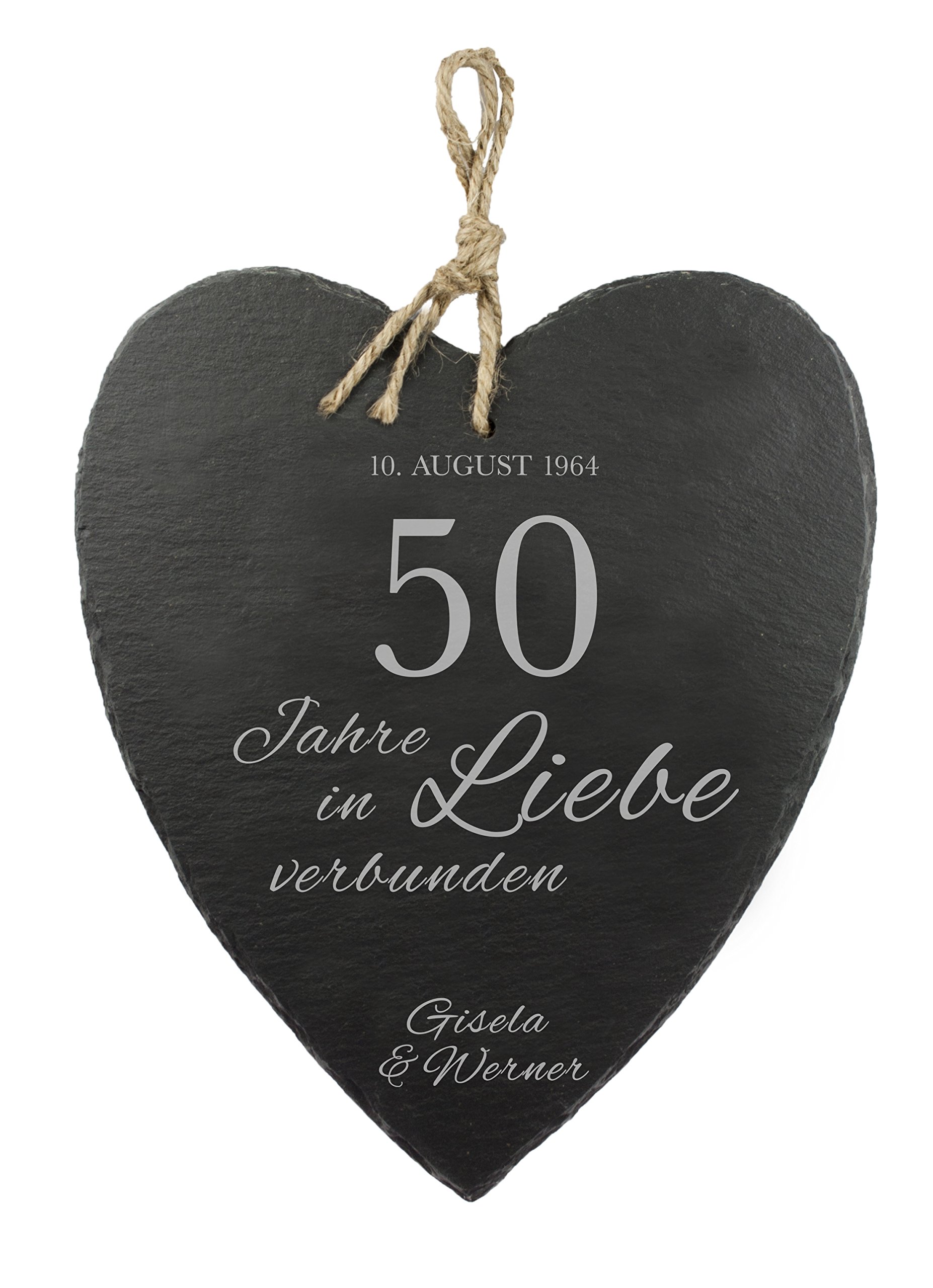 Decoración De Boda Dorada Corazón Aniversario De Boda 50 Años Aniversario Personalizado Soporte De Madera 15 X 15 Cm - Regalo Aniversario Matrimonio Aniversario Amor - España