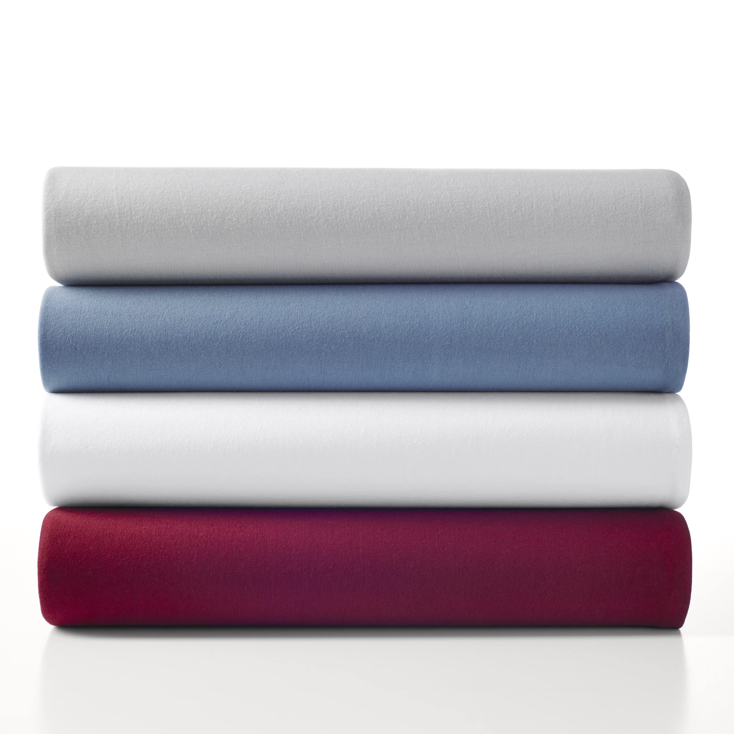 Nautica - Set di lenzuola per letto queen size, in percalle di cotone, fresco e fresco, leggero e traspirante (motivo a righe blu marino, 4 pezzi, per letto matrimoniale