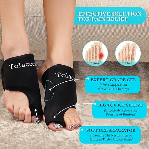 Miniatura 2 de Paquetes de hielo para pies, dedo gordo para aliviar el dolor, paquete frío flexible para alivio de juanetes, paquete de hielo de gel reutilizable