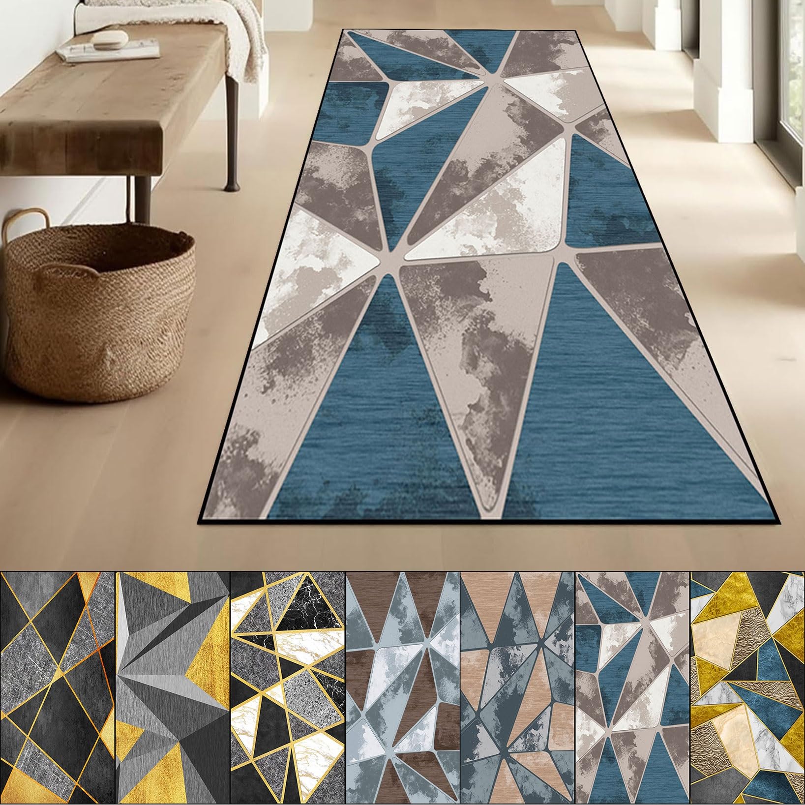 Alfombras modernas lavables de cocina y salón absorbentes de poliéster para pasillos largos