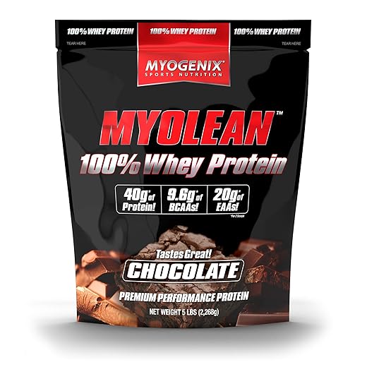 Myogenix Cookies and Cream Protein Powder Myolean 100% Whey Protein Powder with 20 Grams of Protein Per Serving, Great Tasting Protein Shake Powder, Premium Protein Powder for Women and Men (5 lbs)