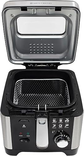 Miniatura 6 de West Bend Freidora con control de temperatura ajustable, cesta antiadherente para ventana de fácil visualización y guía de temperatura, mango