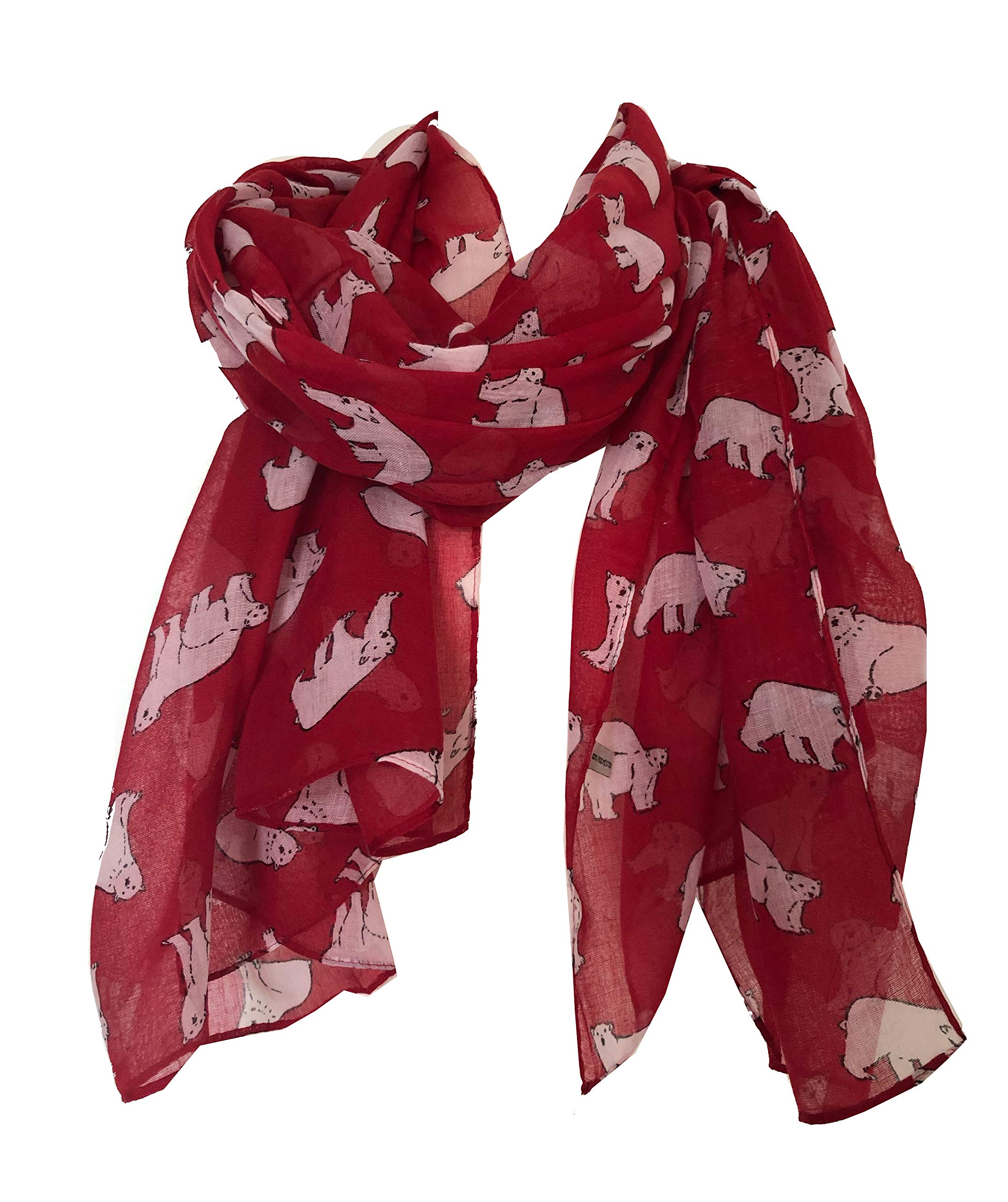 Pamper Yourself Now Polar bear long soft scarf/wrap (red)