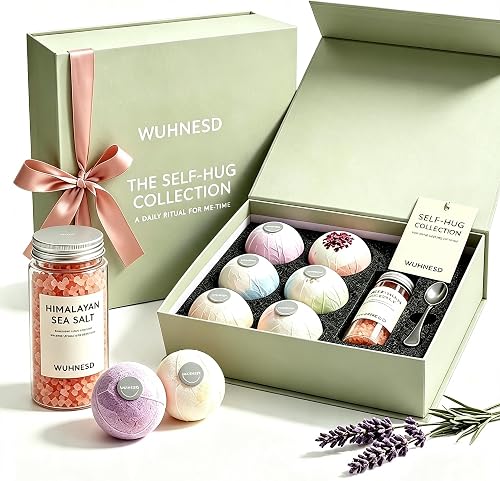 Wuhnesd Bath Bombs Gift Set for Women, 6 XXL 5oz Fizzy Bath Bombs with Bath Salt, Spa Gift for Her Wuhnesd Bath Bombs Gift Set for Women, 6 XXL 5oz Fizzy Bath Bombs with Bath Salt, Spa Gift for Her