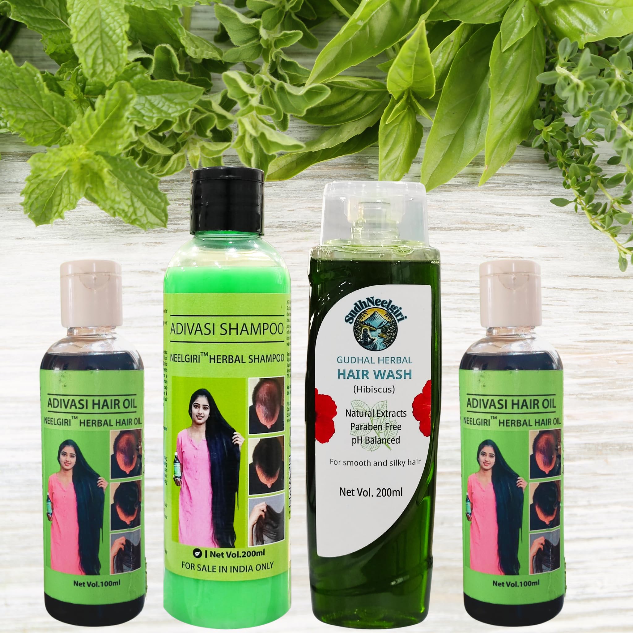 Original Adiwasi Anti Hair Fall Kit | 200ml Neelgiri Herbal Hair Oil | 200ml Hair Growth Herbal Shampoo | 200ml Herbal Gudhal Hibiscus Hair Wash Shampoo | Sourced from Nilgiri Hills Karnataka-image-19