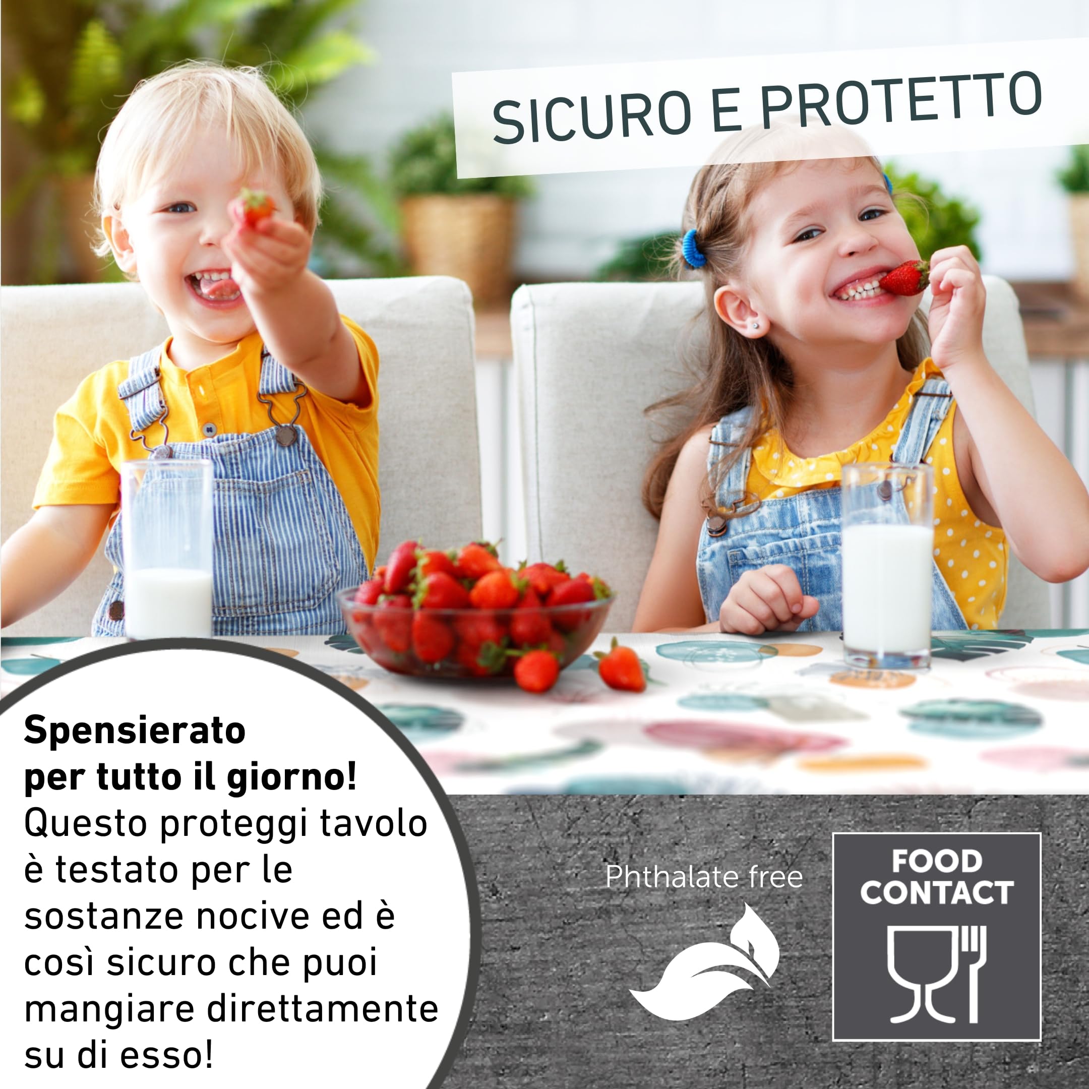 Venilia Proteggi tavola Bulgomme® PVC, Tovaglie, pulibile, sporcizia e Idrorepellente, Ammortizzatore, Ovale, Bianco, 135 x 220 cm, 53378