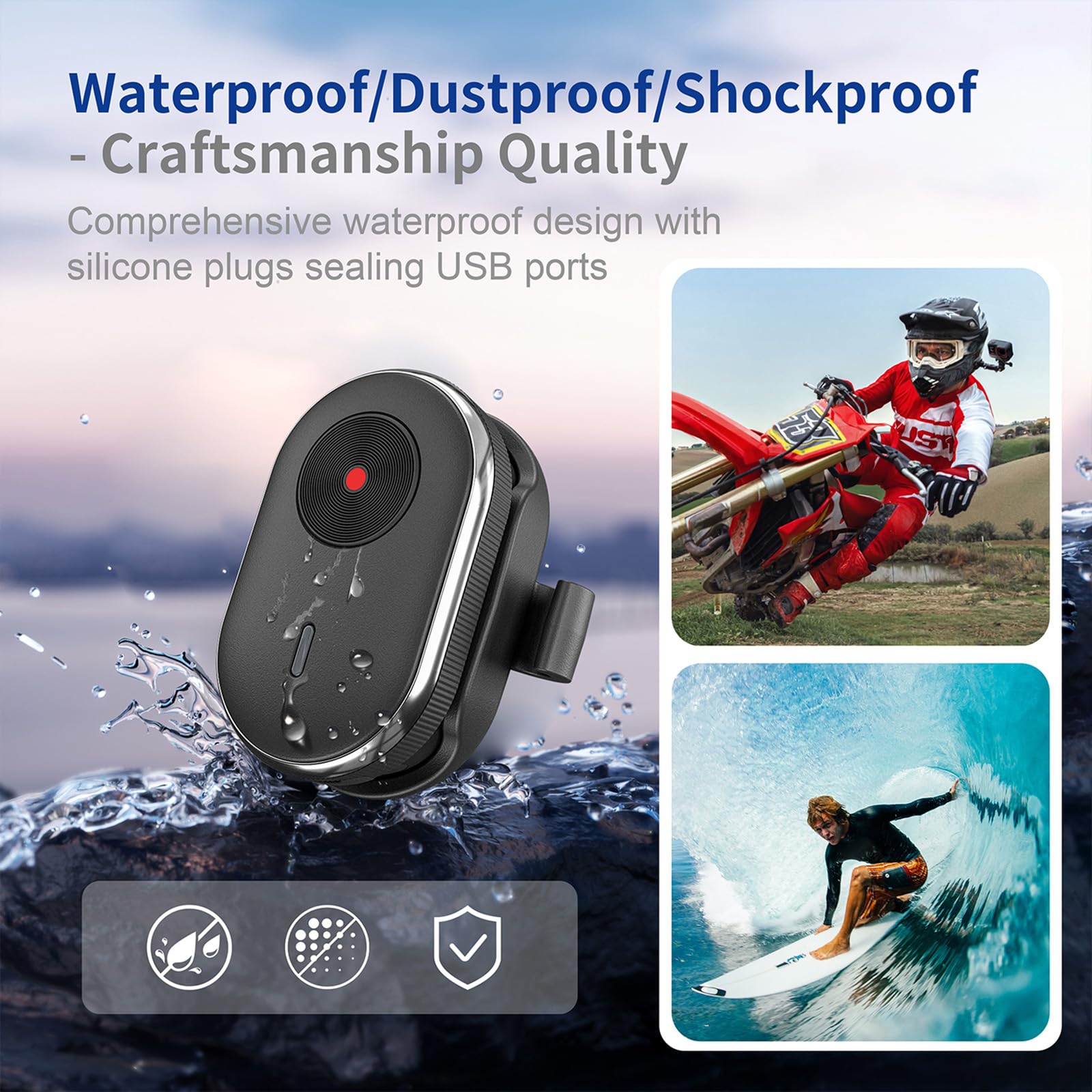 Mando a distancia Bluetooth universal para DJI Osmo 360/ACTION 6 para Insta360 X5/ACE PRO 2/GO ULTRA para GoPro Hero 13/Max 2, cámara inteligente, impermeable, mini control remoto inalámbrico