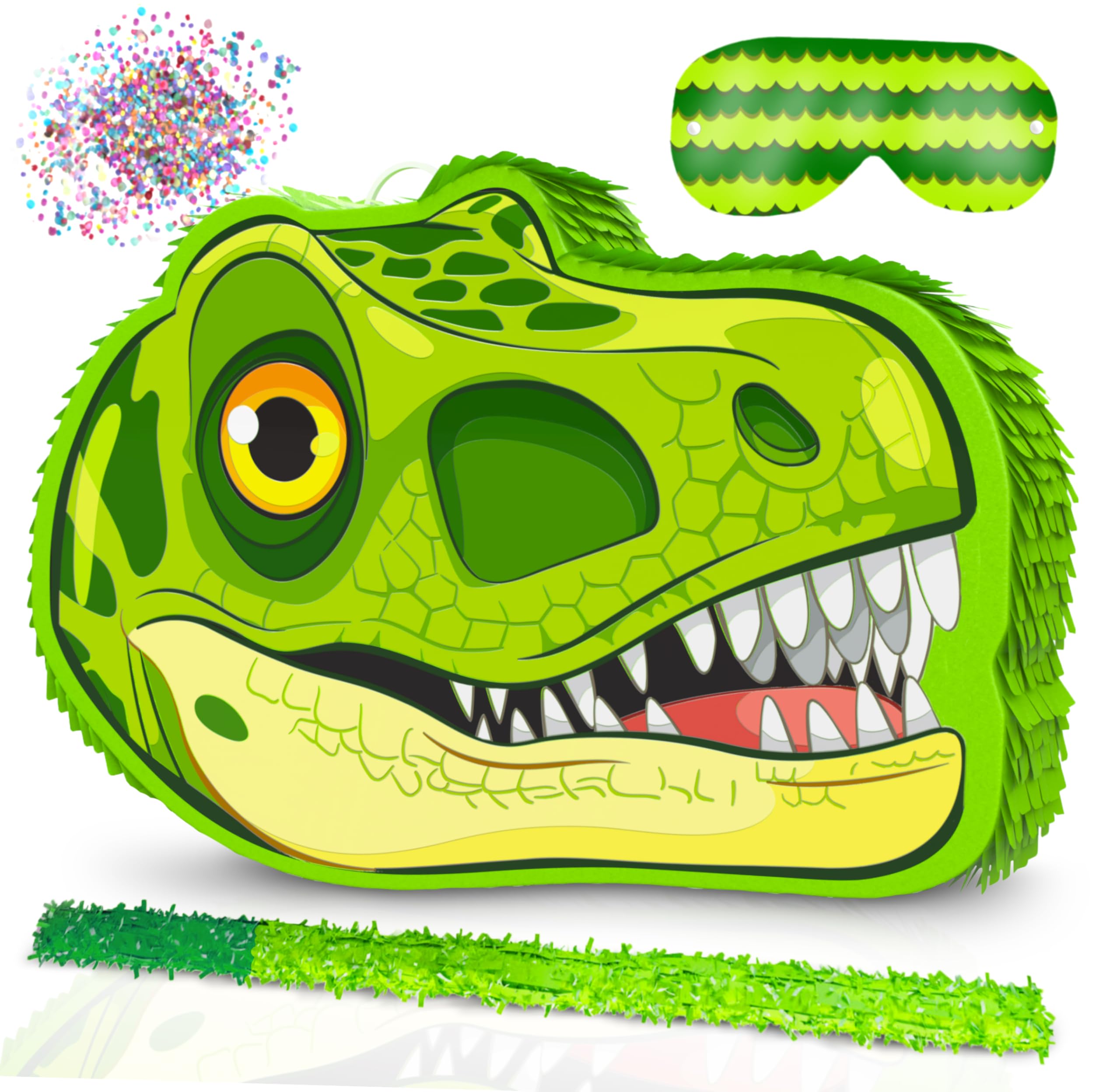 Jergrim Dinosaur Pinata Head, 4 Piece Set, For Jurassic Party Supplies, Dino Parties Decoration, Roar Pinatas, Birthday, Mexican Piñata De Dinosaurio Fits Pinata Stuffers And Dinosaurs Party Favors