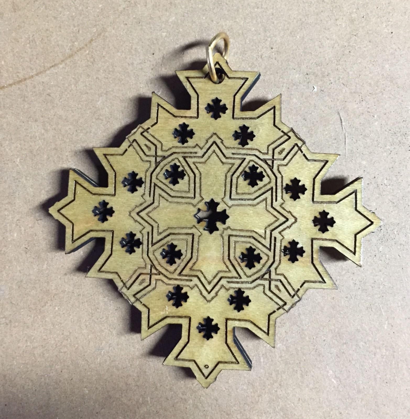 Laser Carved Wooden Coptic Cross, Orthodox, Christian Jesus