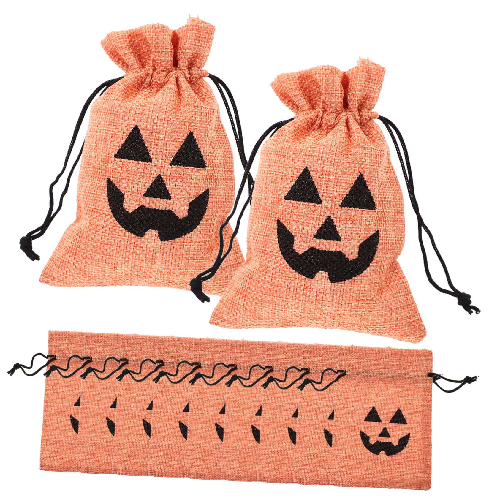 Bolsa de dulces de Halloween PRETYZOOM de lino con calabazas para fiestas infantiles