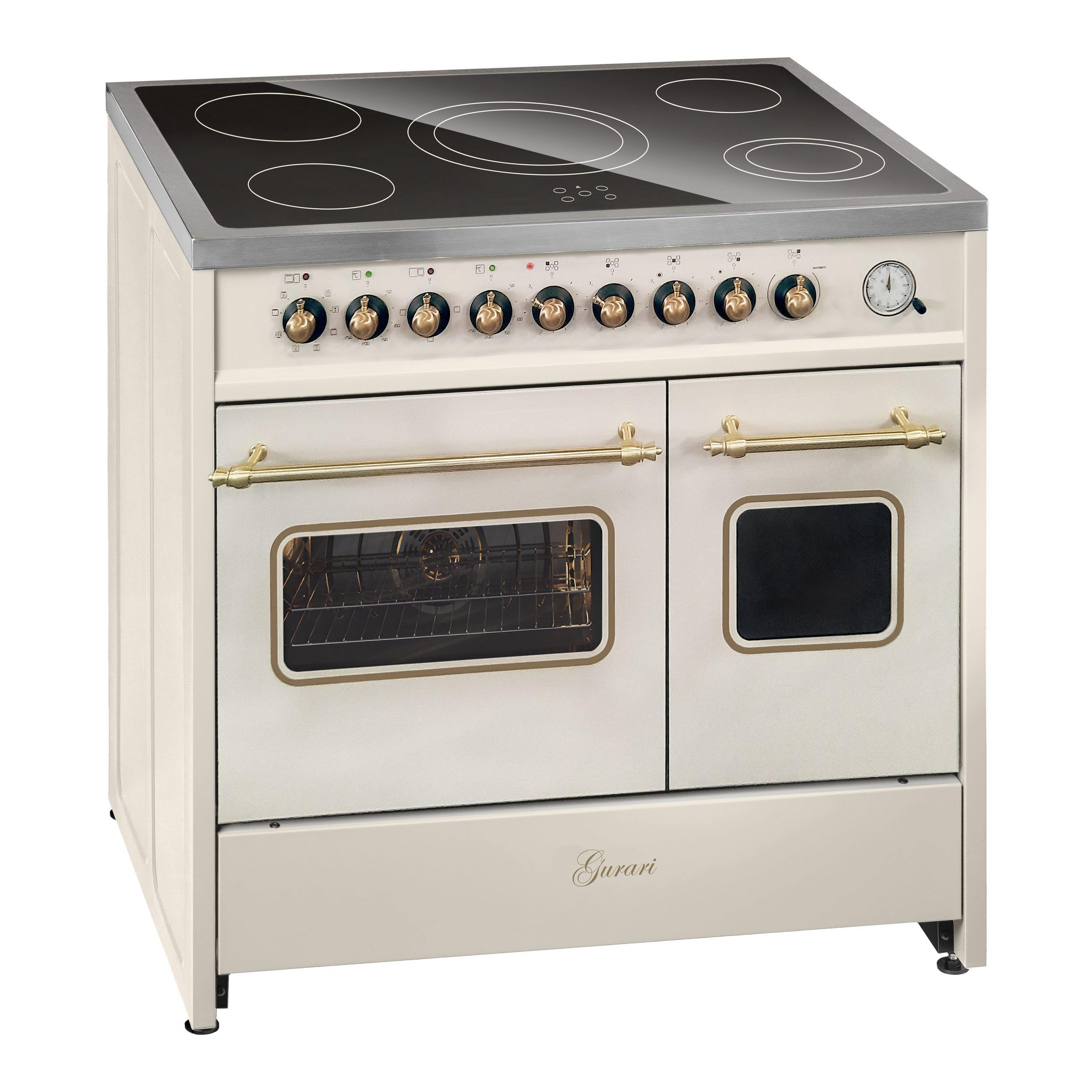 GURARI Electric cooker GCH E 912 DF Cr r+GCH C 046 BG 9, 90 cm with telescopic extension 1 compartment, double oven + extractor hood 90 cm