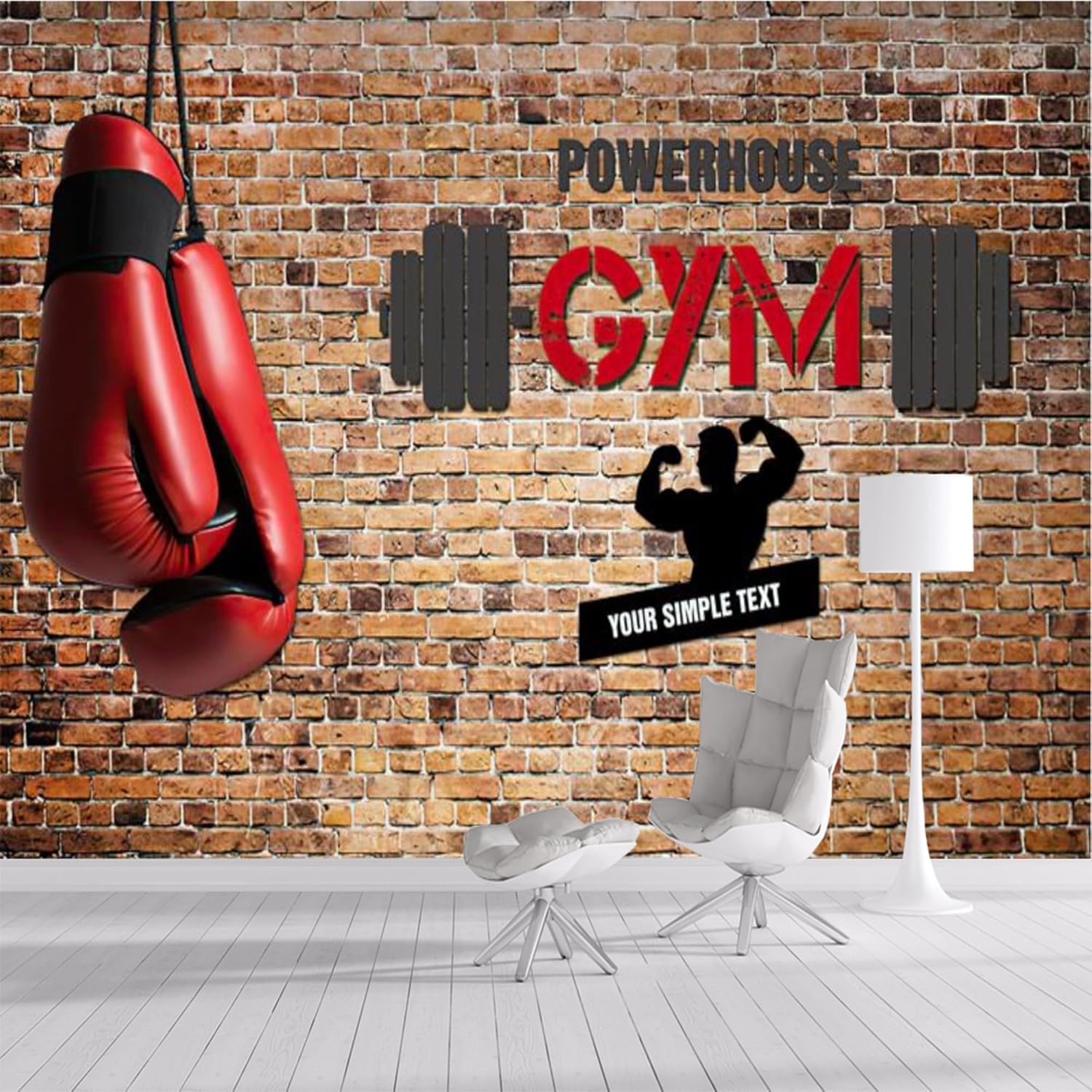 Panoramiczna tapeta fitness tapeta z włókniny wzór cegły plakat Trompe l'oeil Mural 3D sztuka dekoracja ścienna salon sypialnia 450x315 cm 1784b