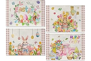 Easter Place Mats Set of 4 for Spring Table Decor