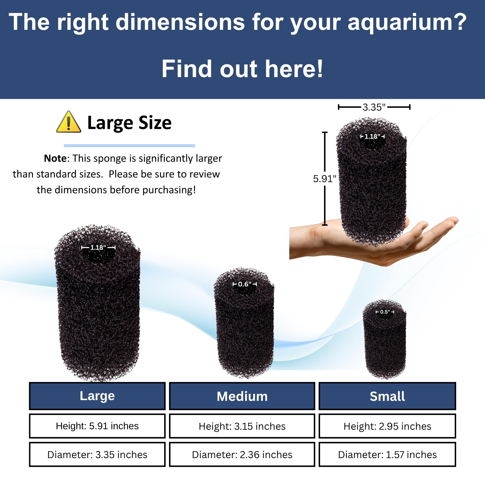 UNEAK 2-Pack Large Premium Pre Filter Sponge Aquarium Intake High-Porosity Foam Roll Fish Tank Shrimp Beta Baby Fish Replacement Foam Cover Filtration Freshwater Saltwater 5-20 Gallons Easy to Clean - image 2