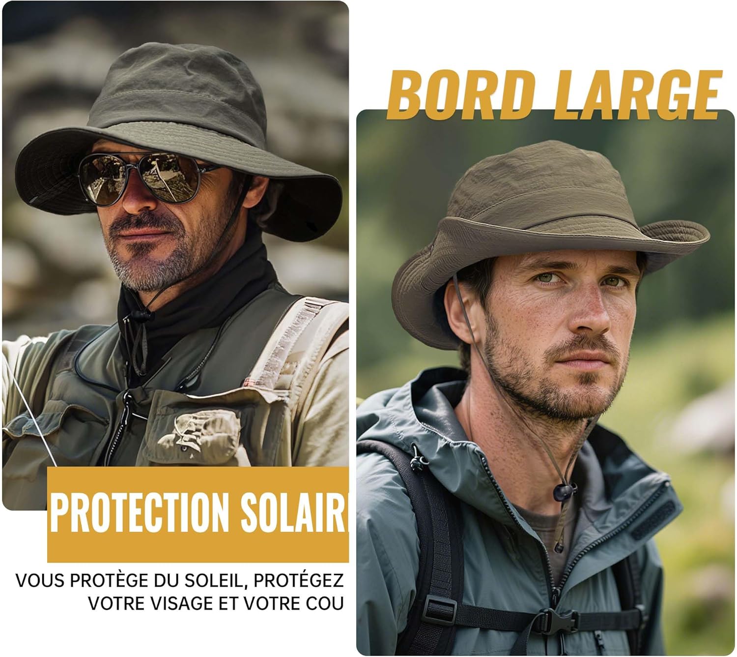 Clakllie Waterproof Fishing Hat Safari Cap Wide Brim Sun Hat Bucket Cap for Women Men Daily Wear Fashion Boonie Cowboy Caps - Image 5