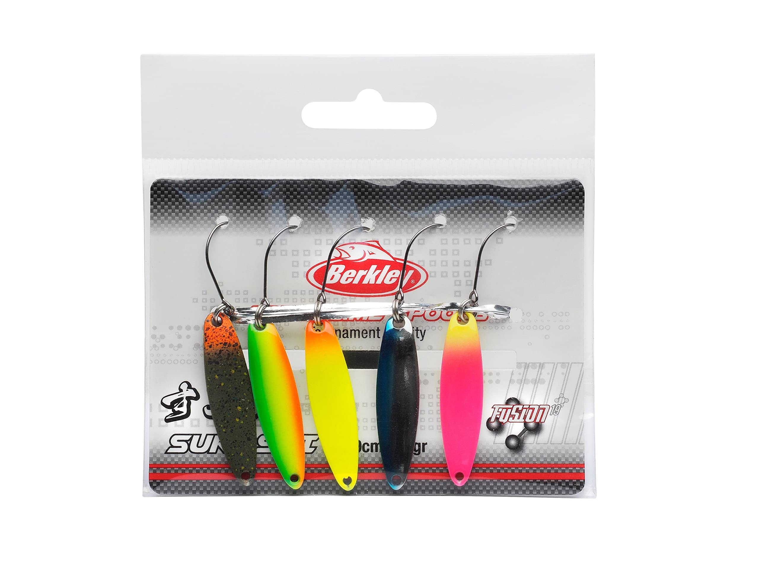 Berkley Area Game Spoons 5 Pack - Small Wobble Spoon for Trout and Perch Fishing, Lead Free, Fusion 19 Hook, Varied
