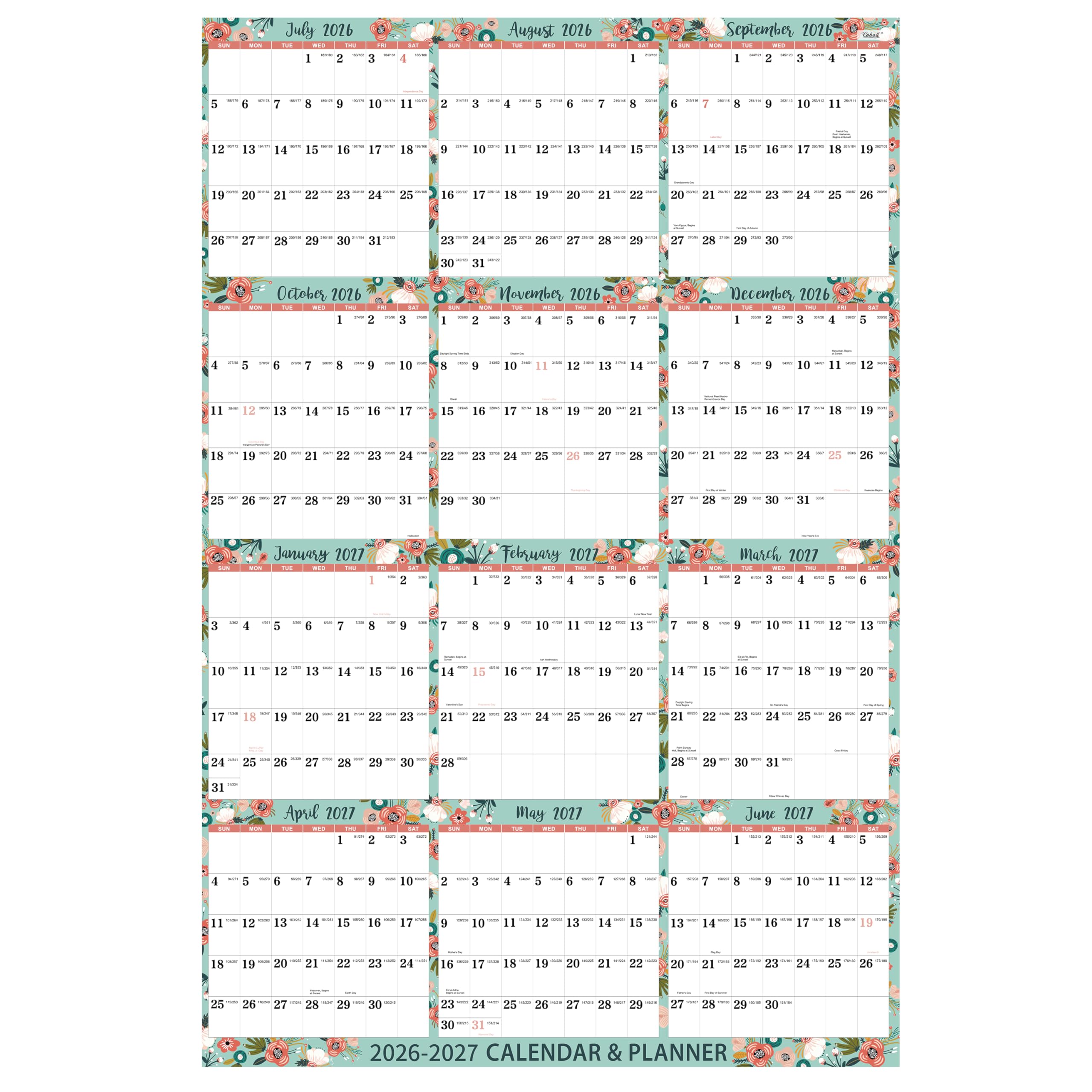 Amazon.com: Calendar 2026-2027 - Yearly Wall Calendar 2026-2027