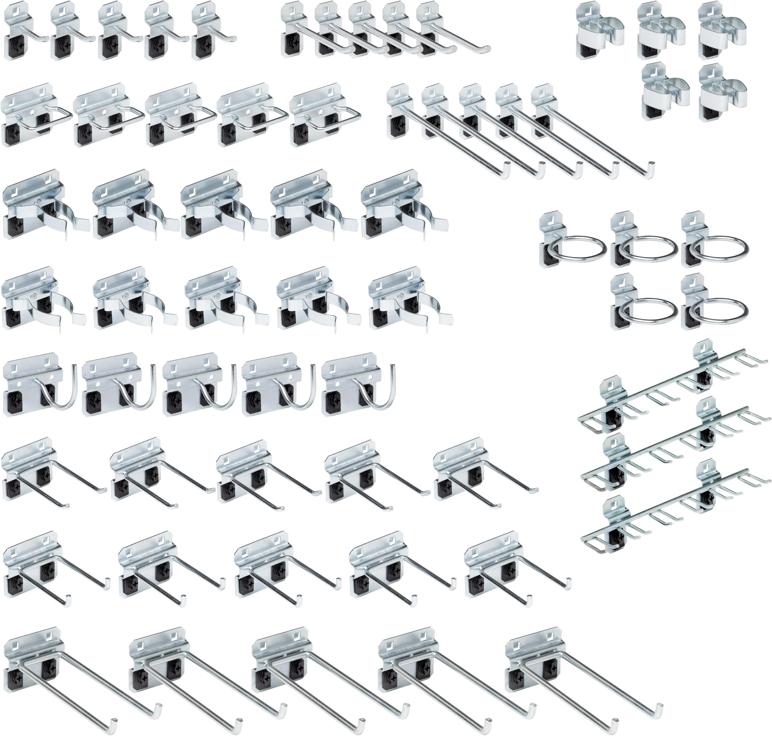 TritonProducts LockHook Steel Pegboard Hook Accessories Kit - 63 Piece - Garage Storage and Organization