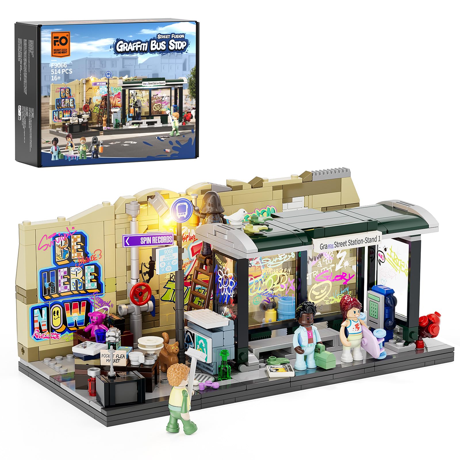 Lumibricks Graffiti Bus Stop