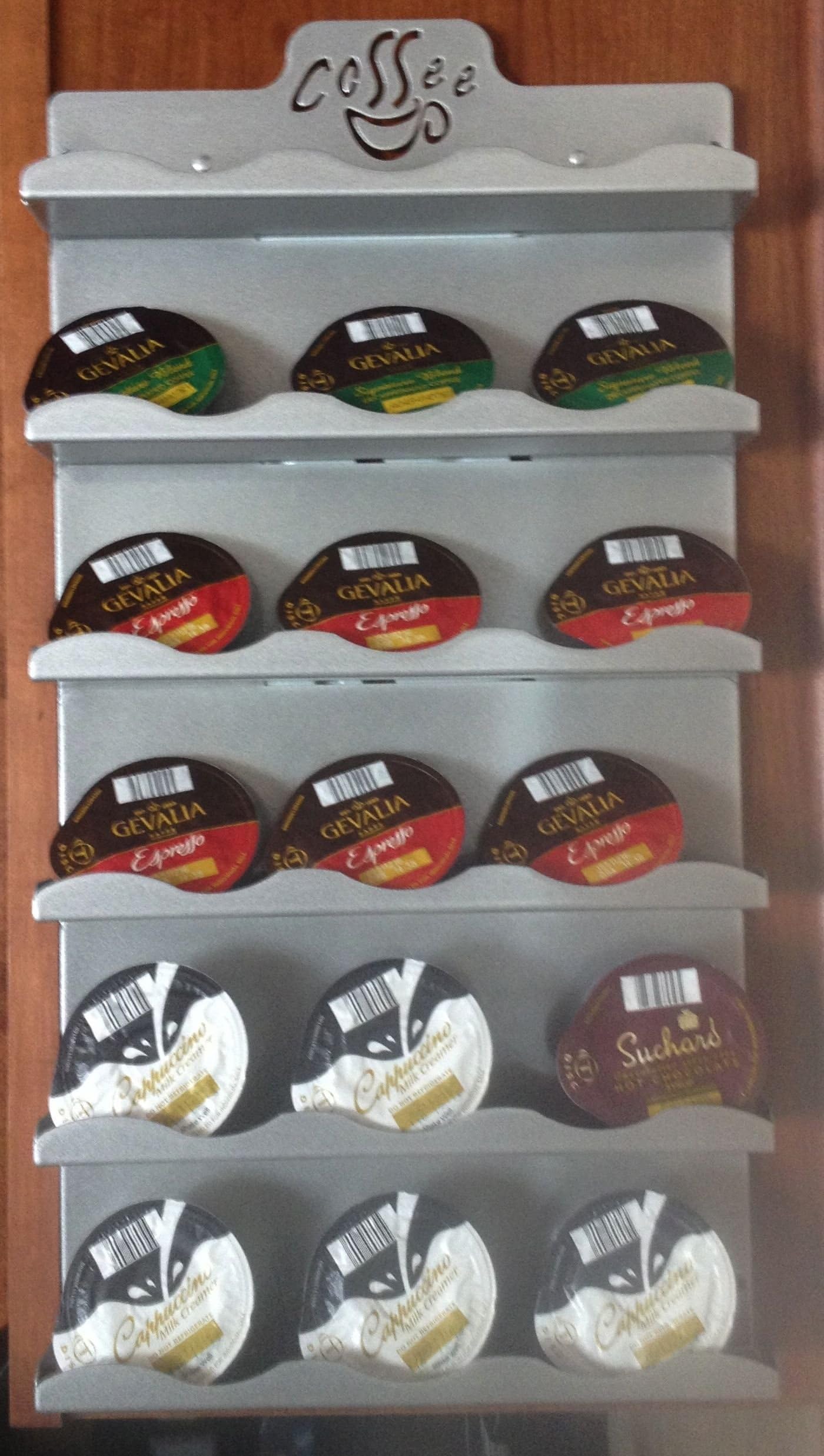 Universal Coffee Pod Storage / Disk / Capsule / Wall Rack (Platinum)
