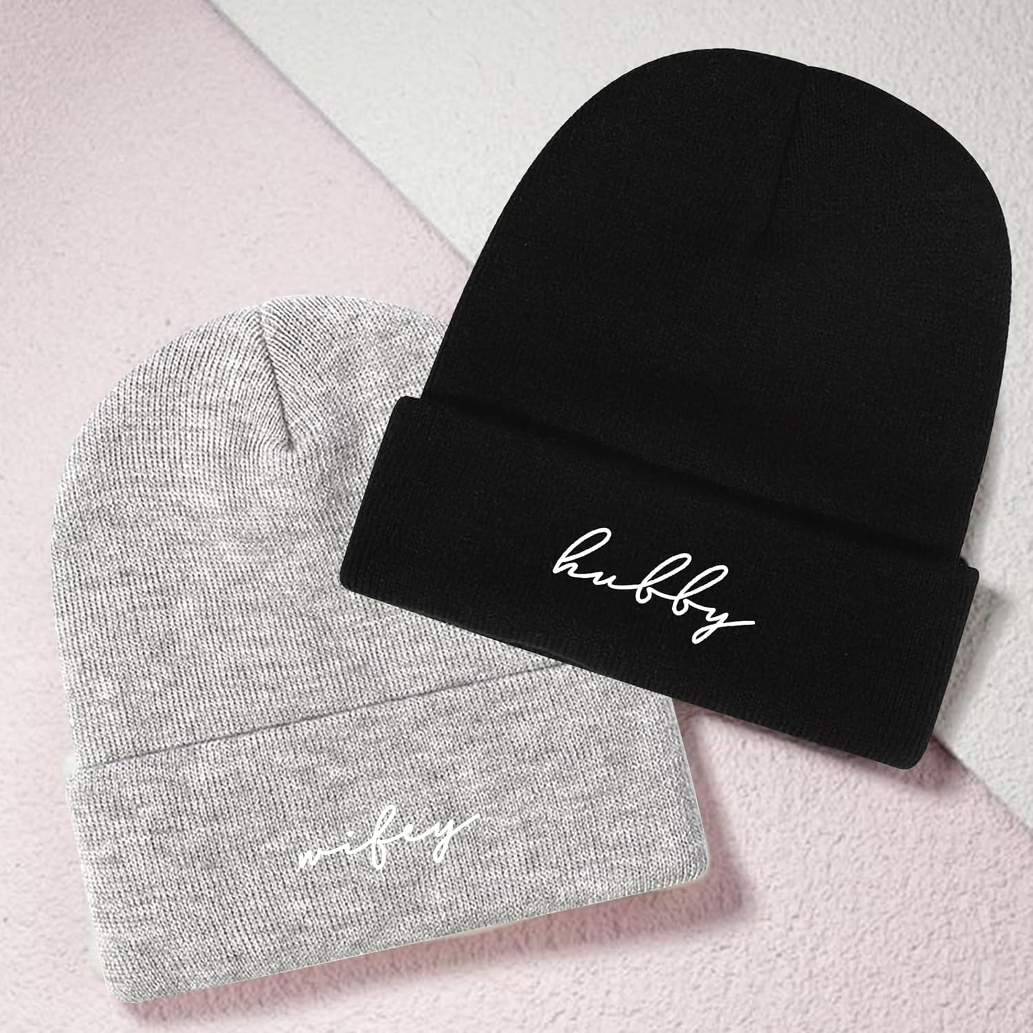 Mr and Mrs Beanies, Wedding Gifts for Couples, His and Hers Engagement Gift, Honeymoon Travel Essentials - Image 4