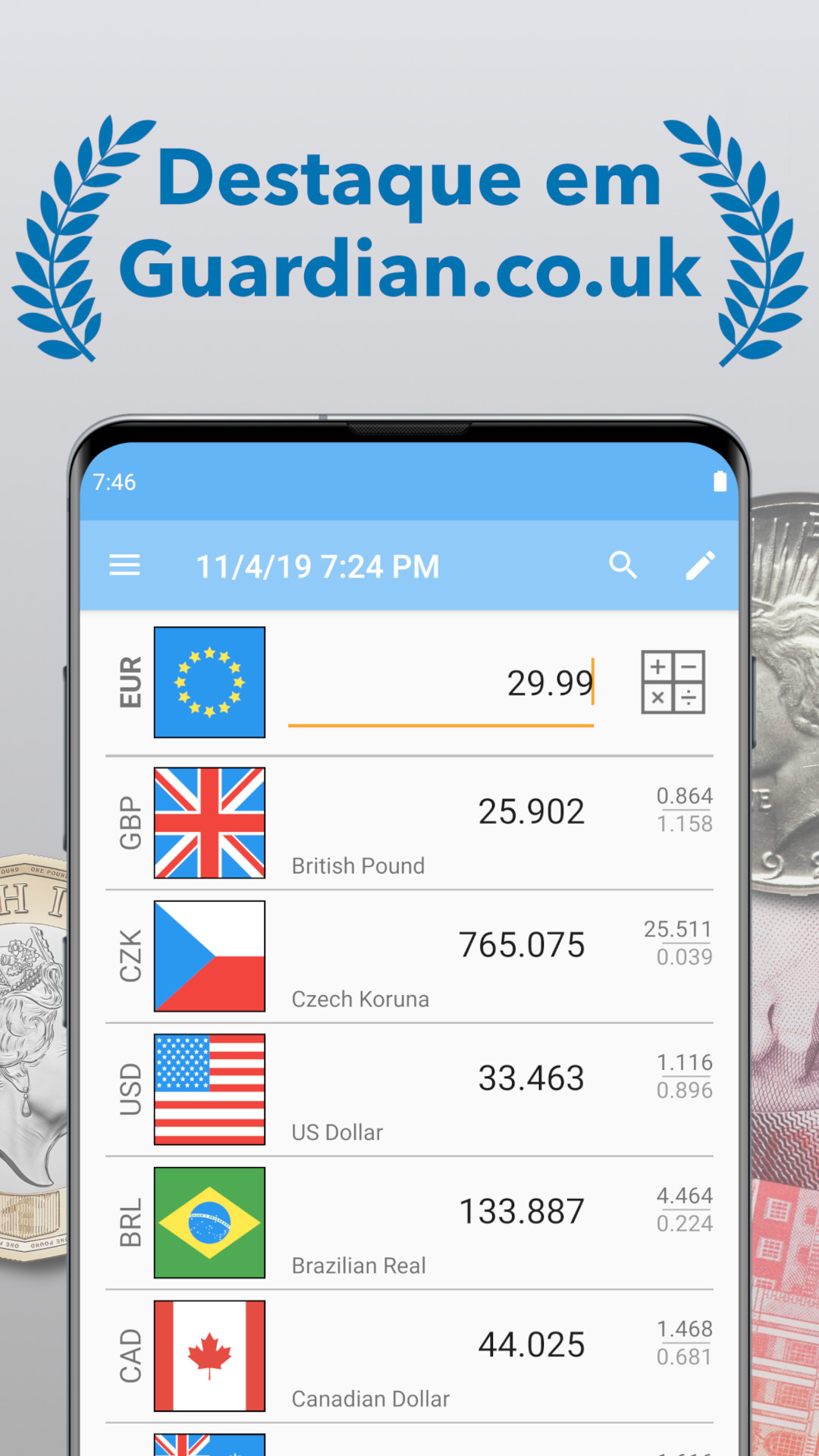 Conversor de Moedas - Currency converter ² - Aplicativo na Amazon Appstore