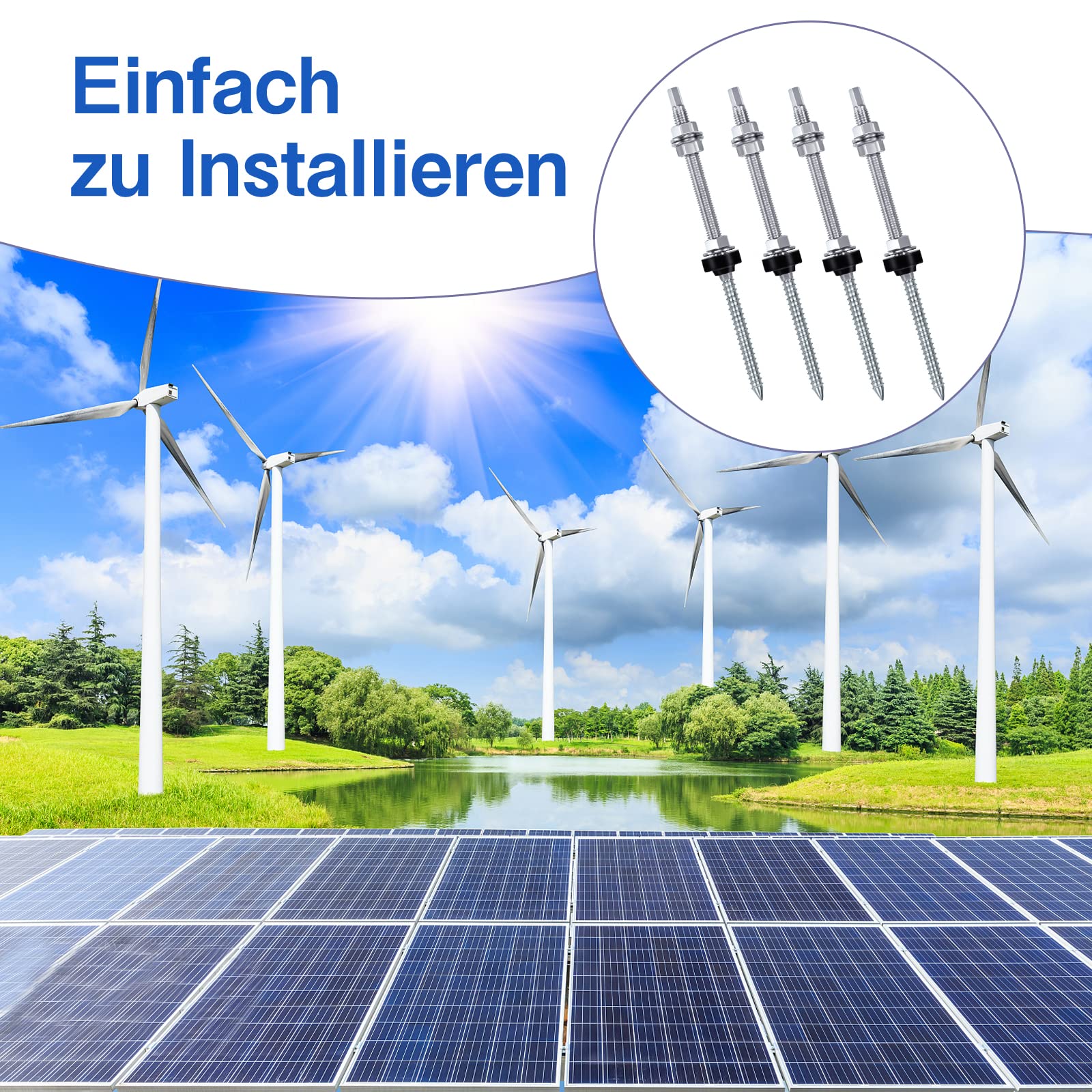 Solar Module Fastener Complete Mounting Stud Stainless Steel V2A Solar Mount Screw M12 X ...