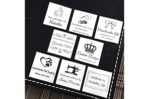 100pcs Custom Iron on Logos for Clothing: Personalized Fabric Label Clothing Tags...