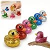 1x Random Glitter Plastic Duck 10cm - Novelty Rubber Duck Toy, Baby Bath Float Toy for Pool Party Decoration, Gift for Kids, Collectable, Colorful Floating Duckies