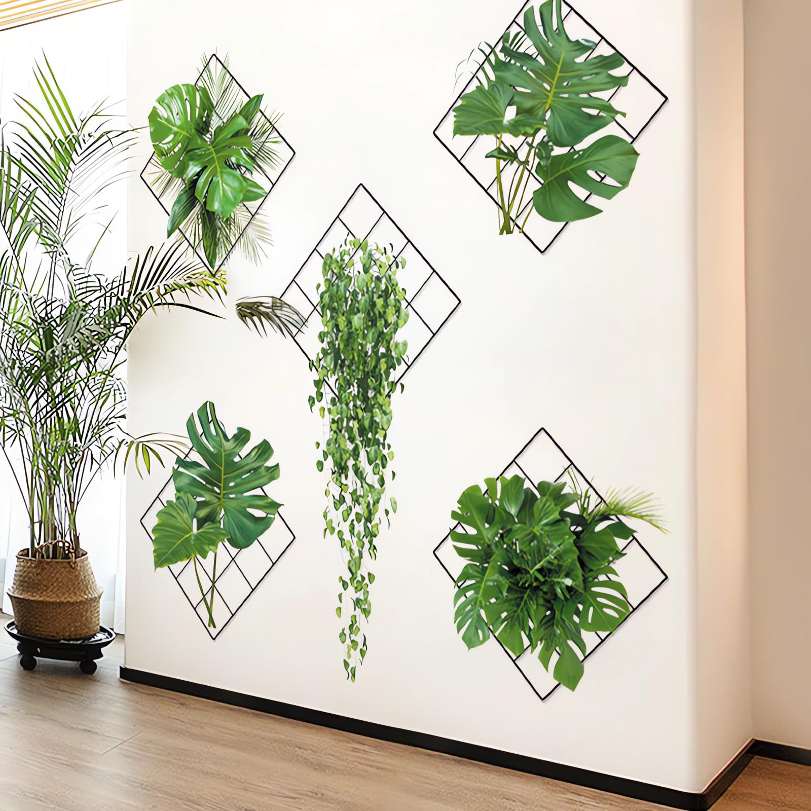 5 Pcs Stickers Muraux Végétaux Autocollants Muraux 3D Adhésif et résistant | Stickers Muraux Cuisine stickers muraux pour porte plante Adaptés à la Chambre, au Salon, au Bureau, à la Cuisine (A)