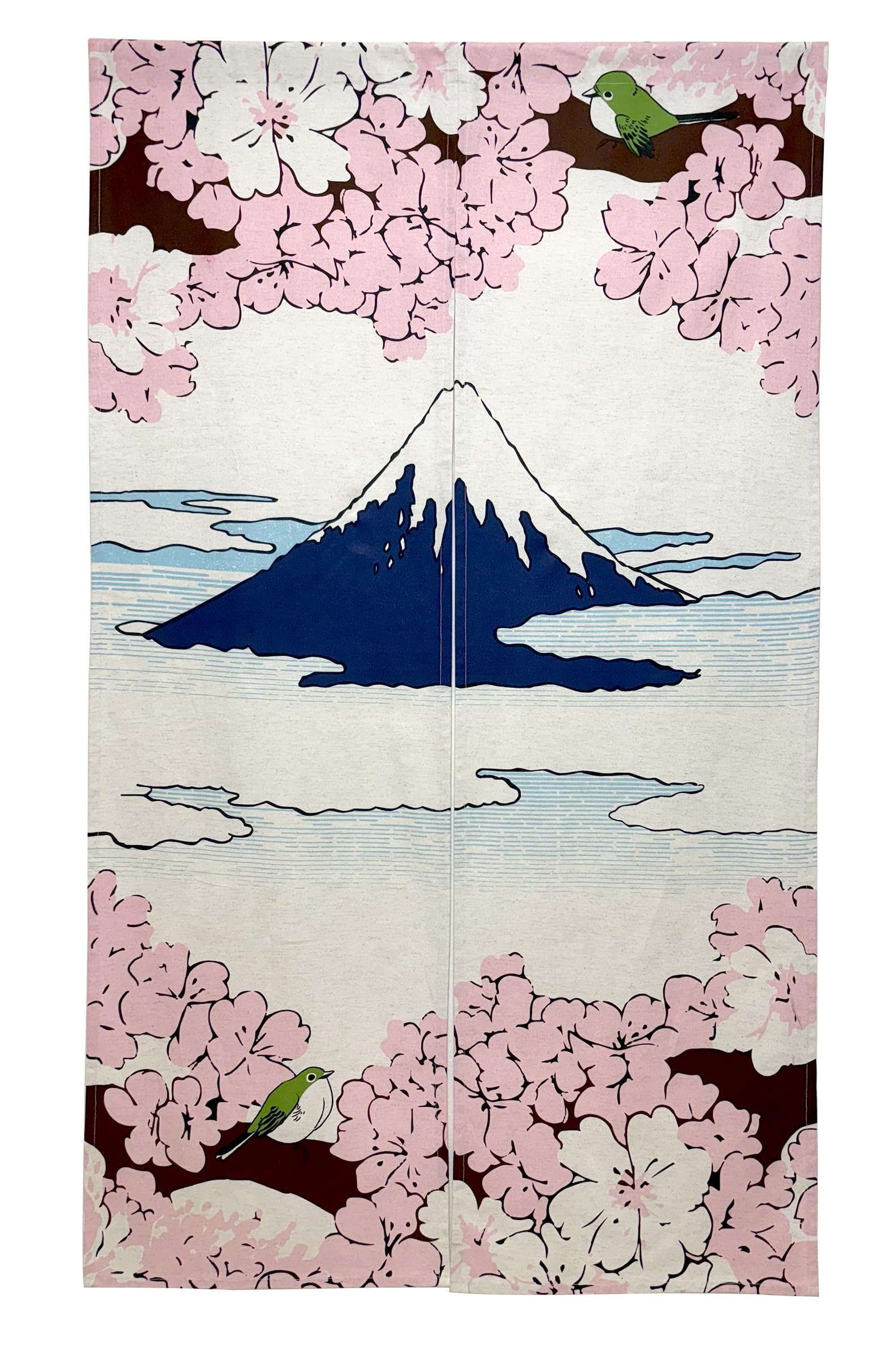 Sunnyday Fabric Indigo Doorway Curtain Japandi (W33.5'xh59') Tapestry Japanese Noren Fujisakura Room Divider Made By Linen & Cotton