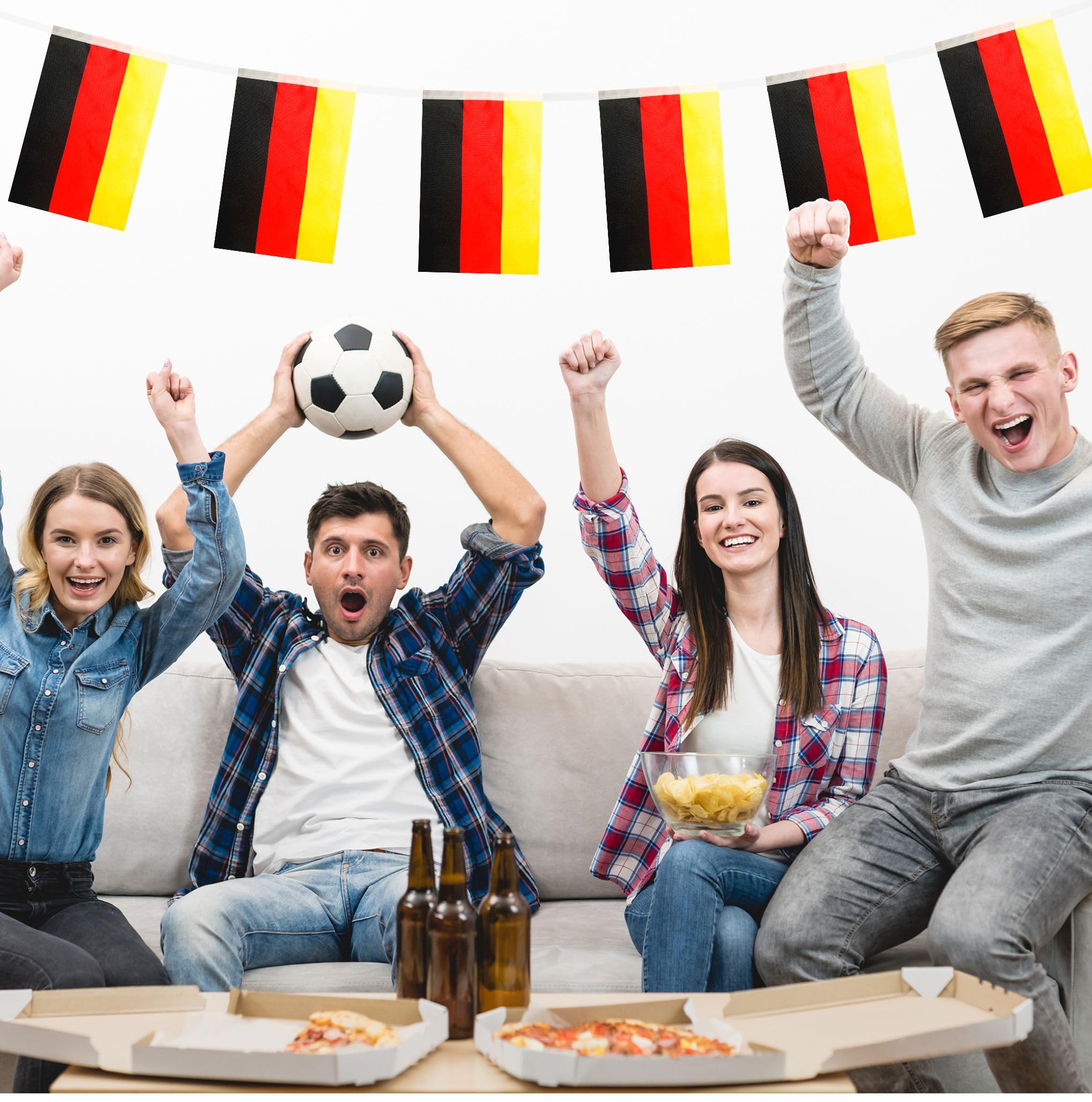 Germany Bunting 10 m 14 x 21 cm Party Decoration for Sports Events Bar Garden Indoor Outdoor, length: 10m (flag size is 21x14cm) - Image 4