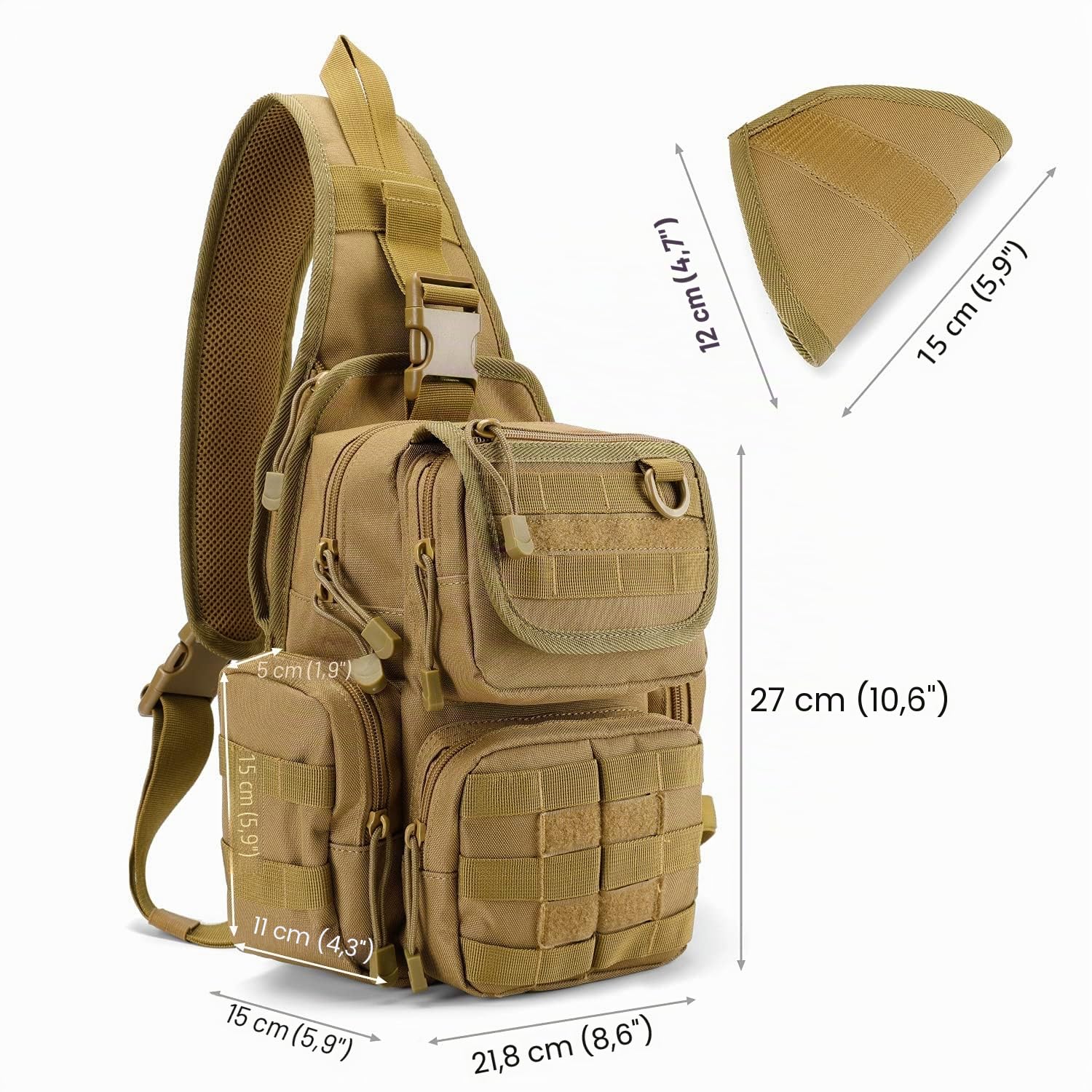 G4Free Sac à Bandoulière Tactique d'extérieur Sac à dos de Sport Militaire Assault Petite épaule Sacs Pour Marche vélo Cyclisme Camping Randonnée Trekking