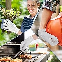 Vista 5 de Sintuff 100 Pares de Guantes Forros de Algodón para Barbacoa de Punto de Cuerda de Poliéster Guantes de Seguridad para Cocinar, Asar a la Parrilla