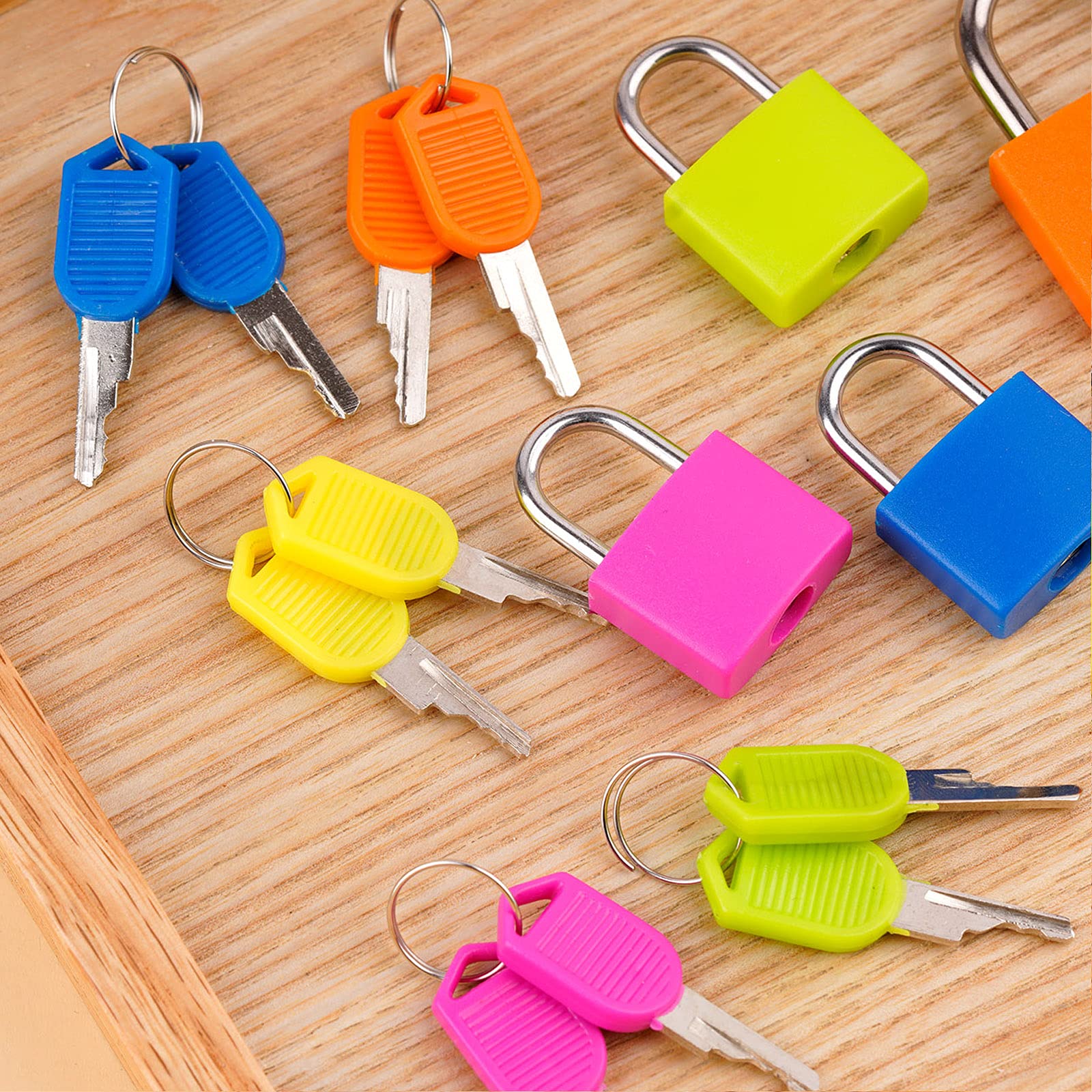 4-Piece Mini Luggage Lock Set - Multi-Color Plastic Travel Locks With Keys