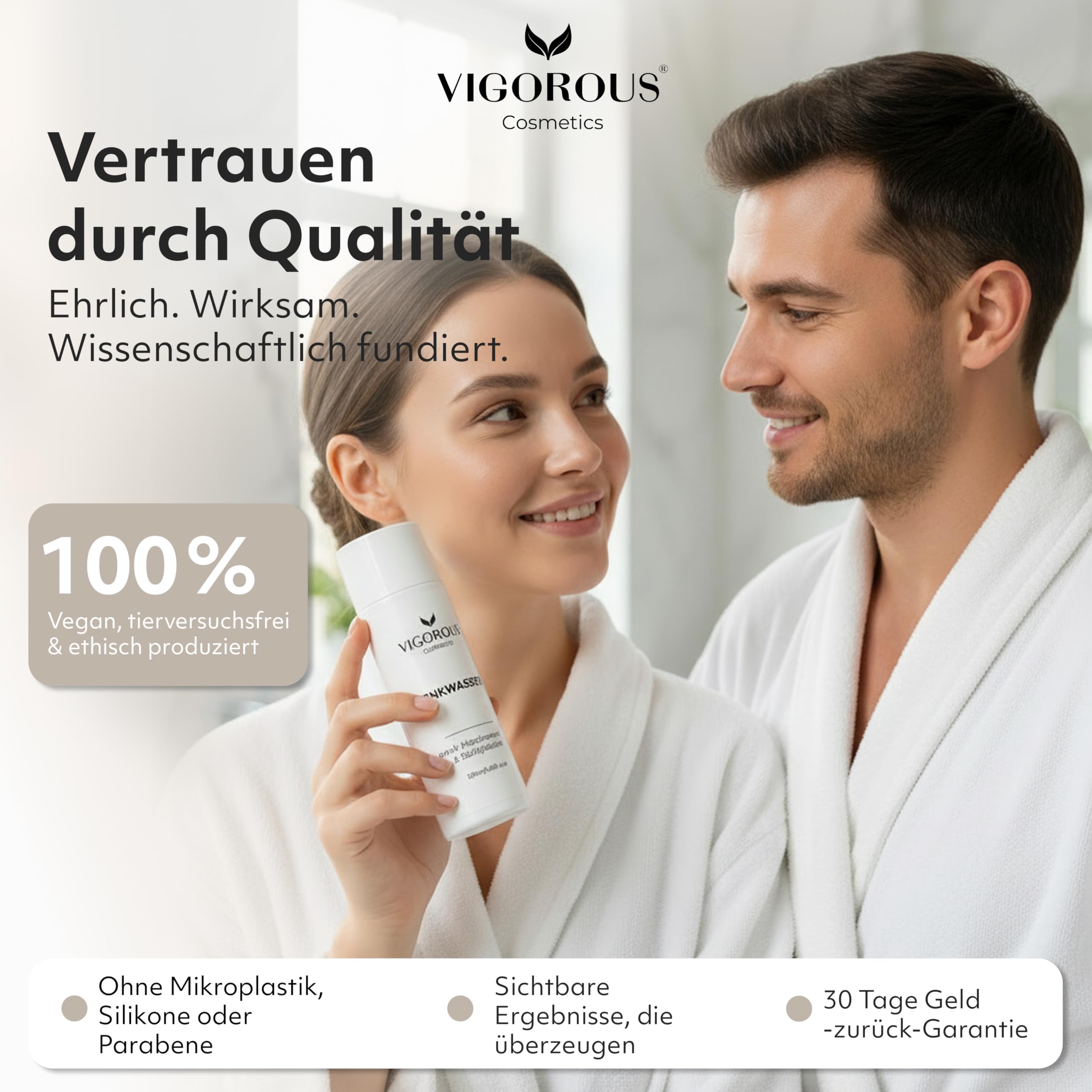 VIGOROUS® Zink Gesichtswasser 120ml anti Pickel Gesichtsreinigung Männer & Frauen- Salicylsäure & Niacinamide face cleanser gegen unreine Haut Gesicht - Vegan gegen Pickel im Gesicht & hormonelle Akne