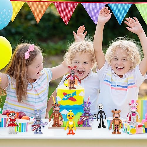 Miniatura 7 de Juego de figuras de acción de terror, 18 piezas inspiradas en el juego, figuras de cinco noches con articulaciones movibles, juguetes coleccionables