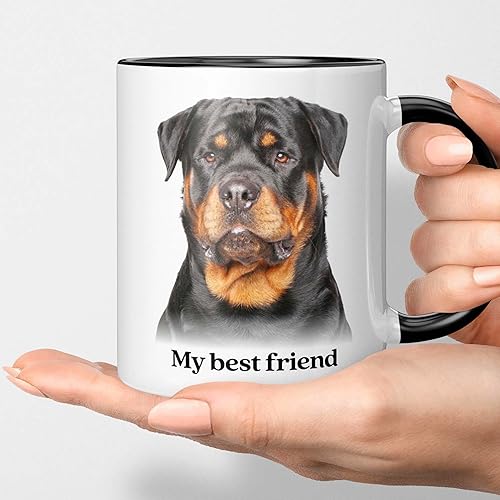 Miniatura 4 de Touching Rottweiler - Taza de café de 11 onzas, regalo de taza de té para amantes de Rottie, mamá de perro, papá, cumpleaños, aniversario