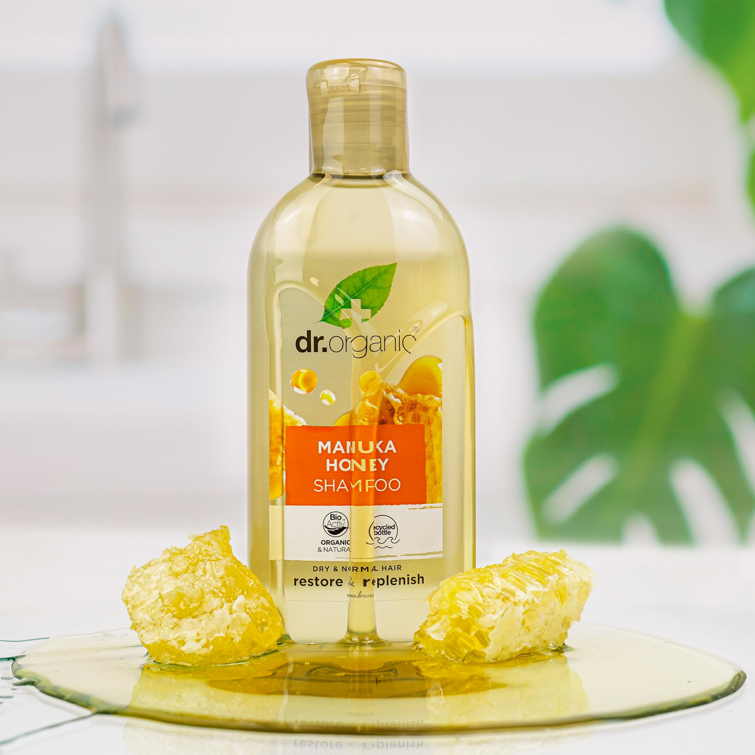 Dr Organic Manuka Honey zestaw szamponów i odżywek z torbą podróżną, regenerujące, suche włosy, naturalne, wegetariańskie, wolne od okrucieństwa, bez parabenów i SLS, nadające się do recyklingu i