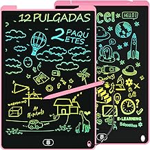 12 Inch Writing Tablet LCD Colour, Electight Tablet Writing Colorful Screen Children, Children's Educational Toys with Erasable and Lock Function, for Home, School, 2 Packs Pink