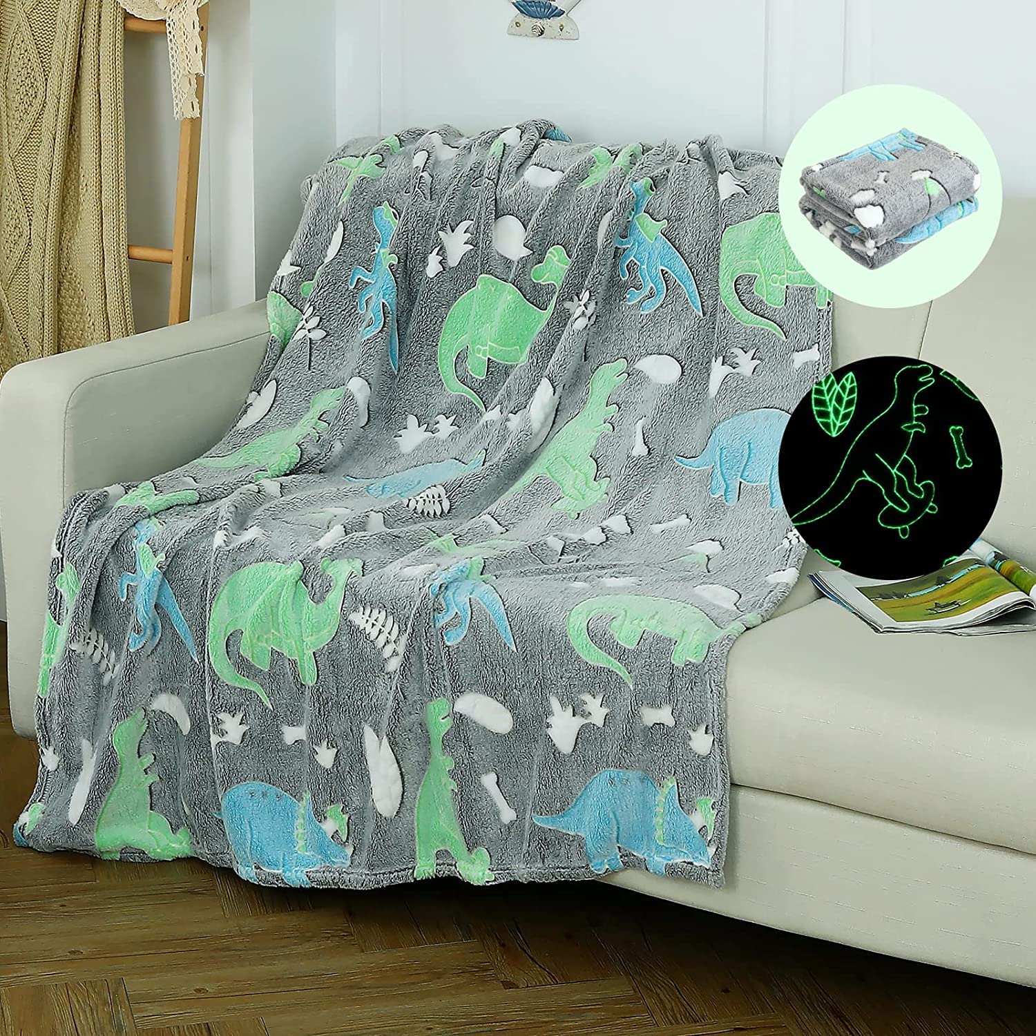 Glow in the Dark Blanket - Kids & Teens Purple Unicorn -20